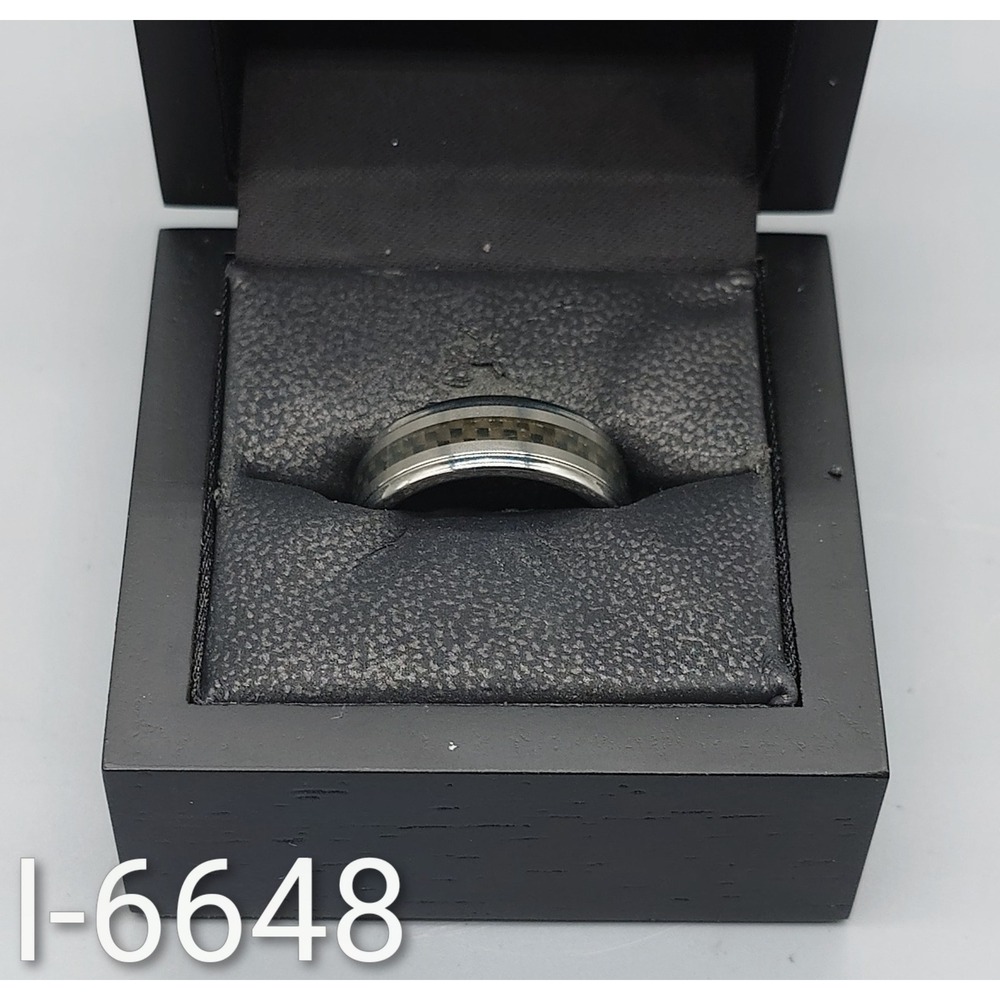 Tungsten Carbide Carbon Fiber Inlay Ring Size 10